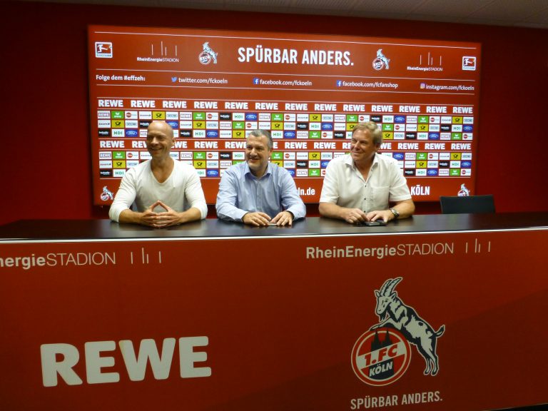 Präsident Andreas (mitte), Manager Michael (rechts) und Trainer Hagen.